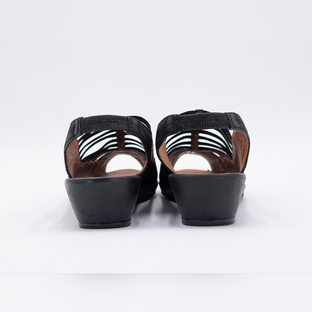 Gentle Souls by Kenneth Cole "Lee" Wedge Size 7M Black Nubuck Open-Toe Sandals - Picture 14 of 17
